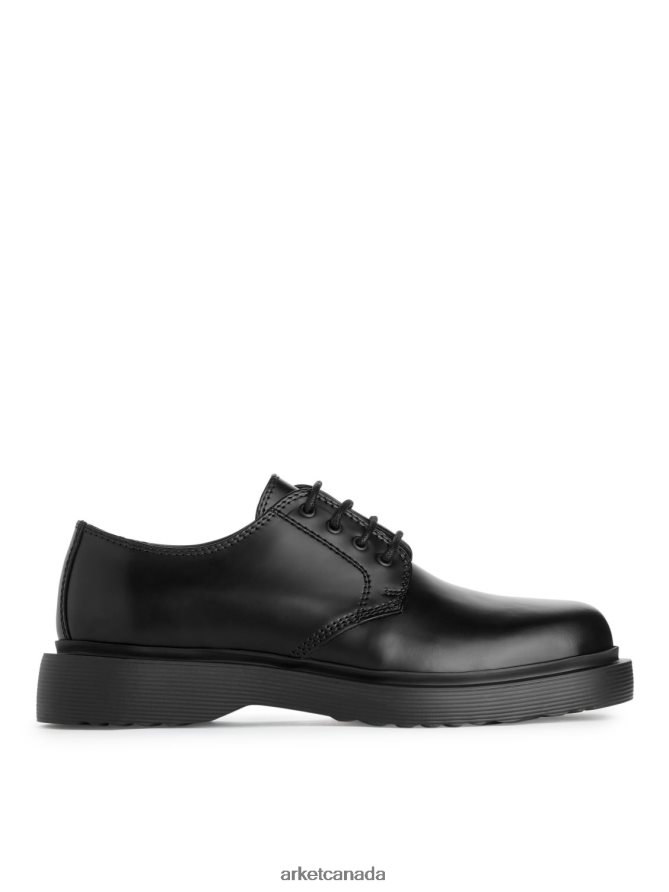 ARKET Footwear 4L826J1279 Black Chunky Leather Derby Shoes Men