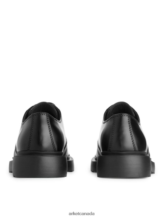 ARKET Footwear 4L826J1279 Black Chunky Leather Derby Shoes Men