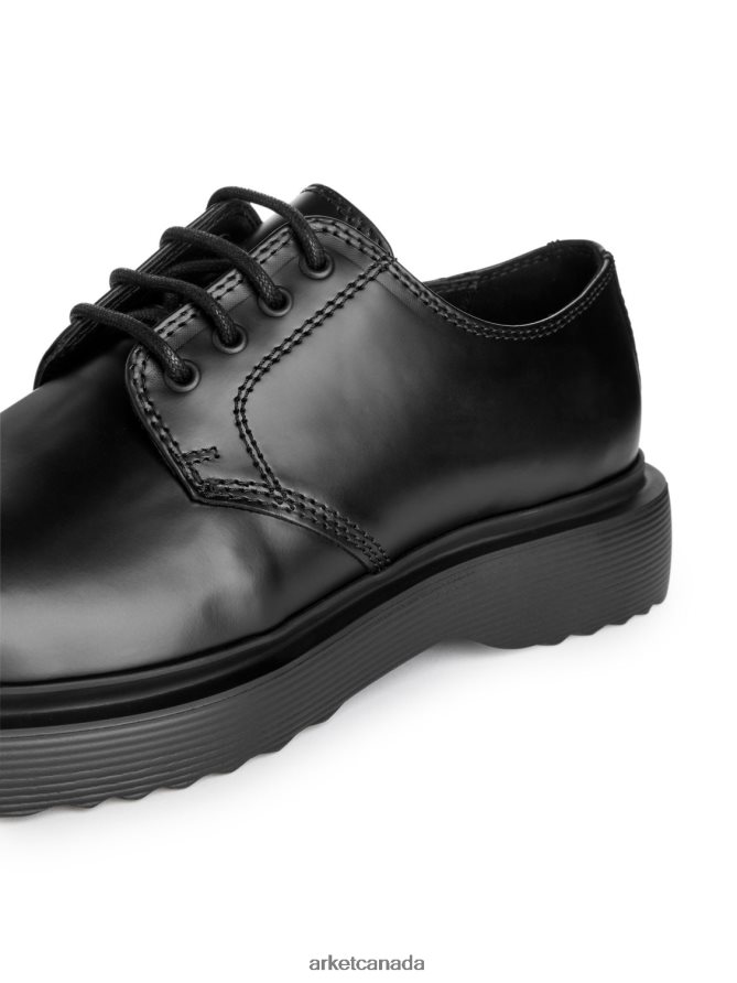 ARKET Footwear 4L826J1279 Black Chunky Leather Derby Shoes Men