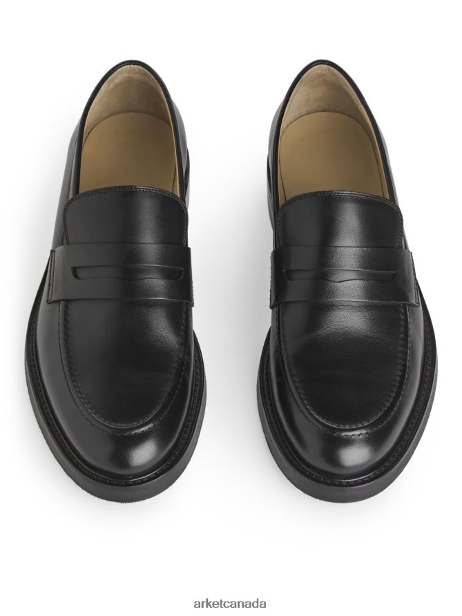 ARKET Footwear 4L826J1280 Black Penny Loafers Men