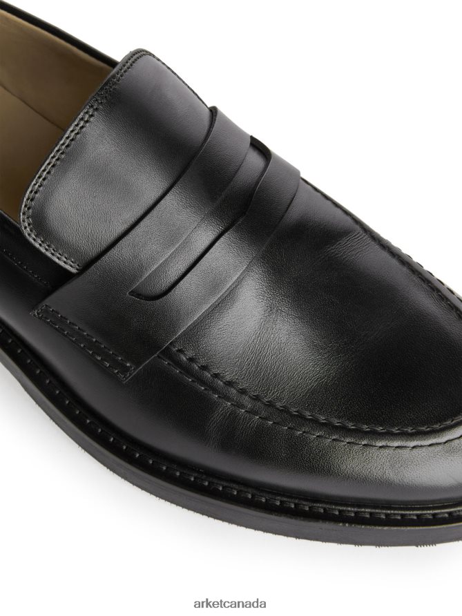 ARKET Footwear 4L826J1280 Black Penny Loafers Men