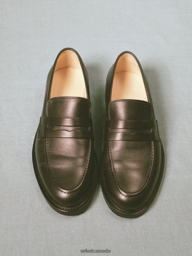 ARKET Footwear 4L826J1280 Black Penny Loafers Men