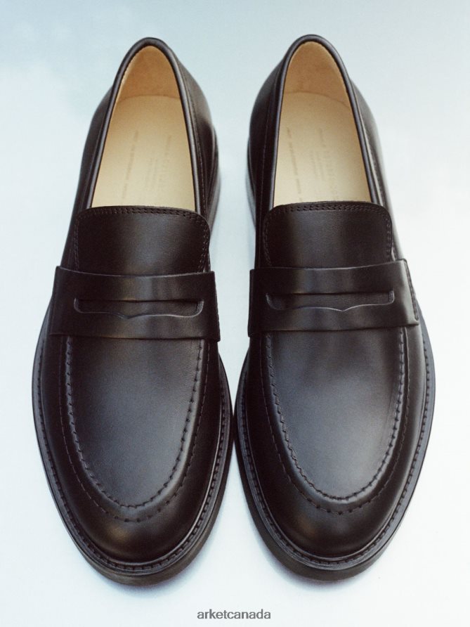 ARKET Footwear 4L826J1280 Black Penny Loafers Men