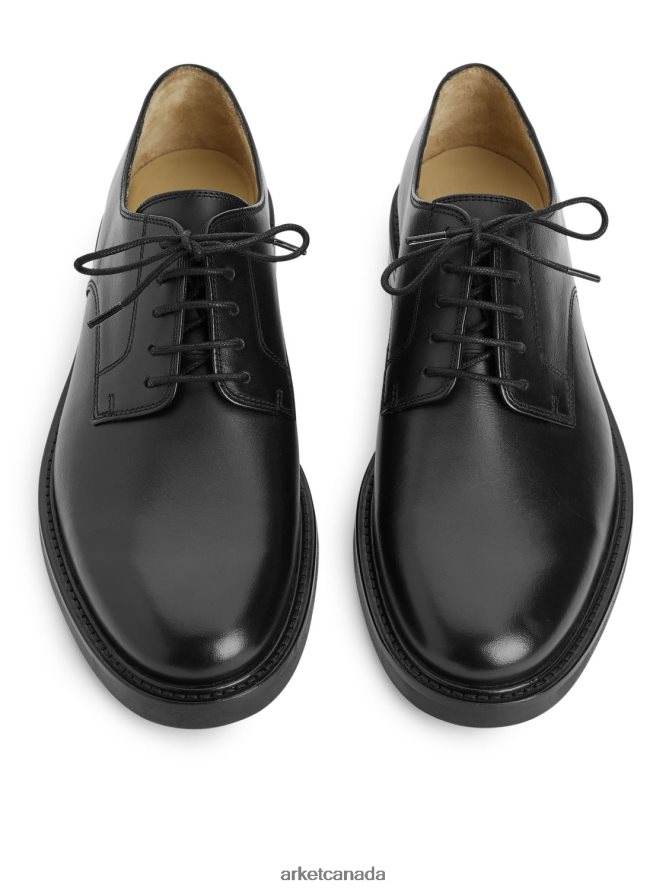 ARKET Footwear 4L826J1281 Black Leather Derby Shoes Men