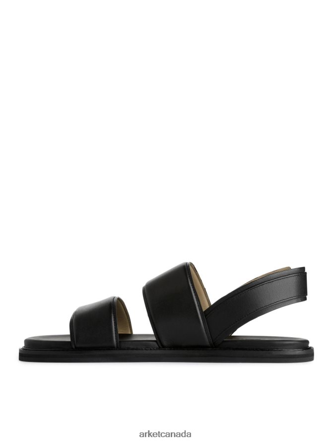 ARKET Footwear 4L826J1271 Black Buckle Leather Sandals Men