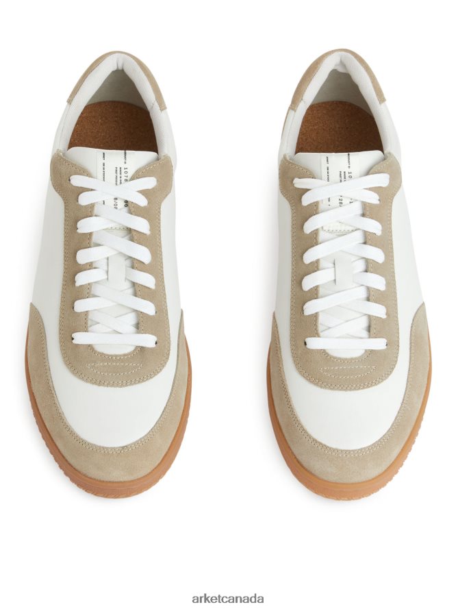 ARKET Footwear 4L826J1254 White/Beige Leather Trainers Men