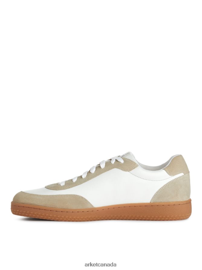 ARKET Footwear 4L826J1254 White/Beige Leather Trainers Men