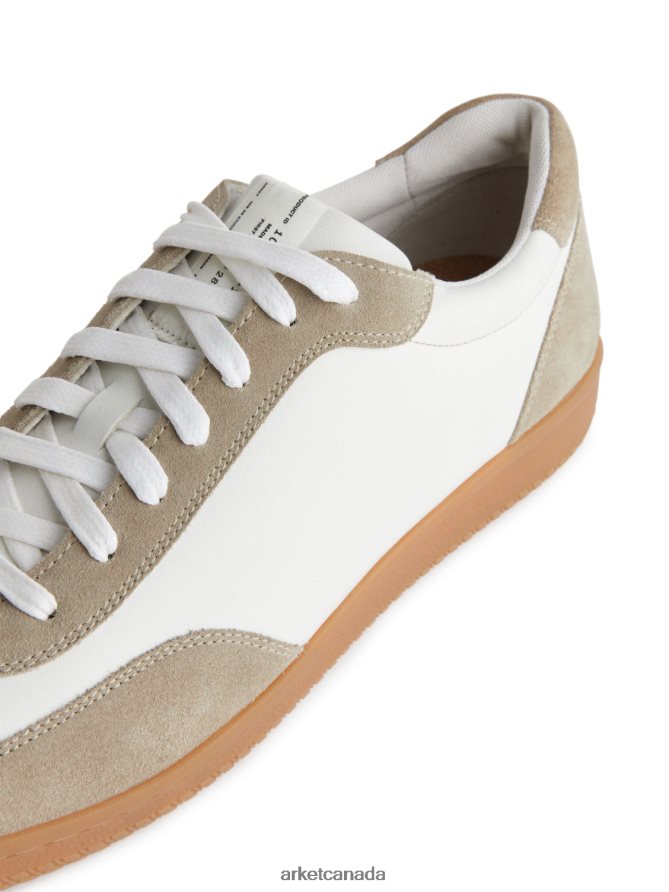 ARKET Footwear 4L826J1254 White/Beige Leather Trainers Men