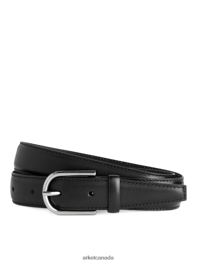 ARKET Accessories 4L826J836 Black Leather Belt Women