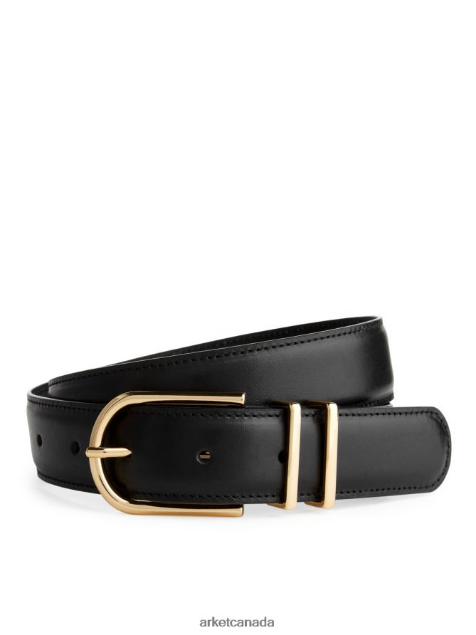 ARKET Accessories 4L826J839 Black Leather Belt Women