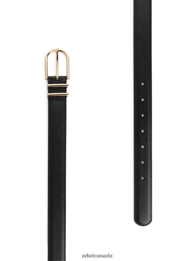ARKET Accessories 4L826J839 Black Leather Belt Women