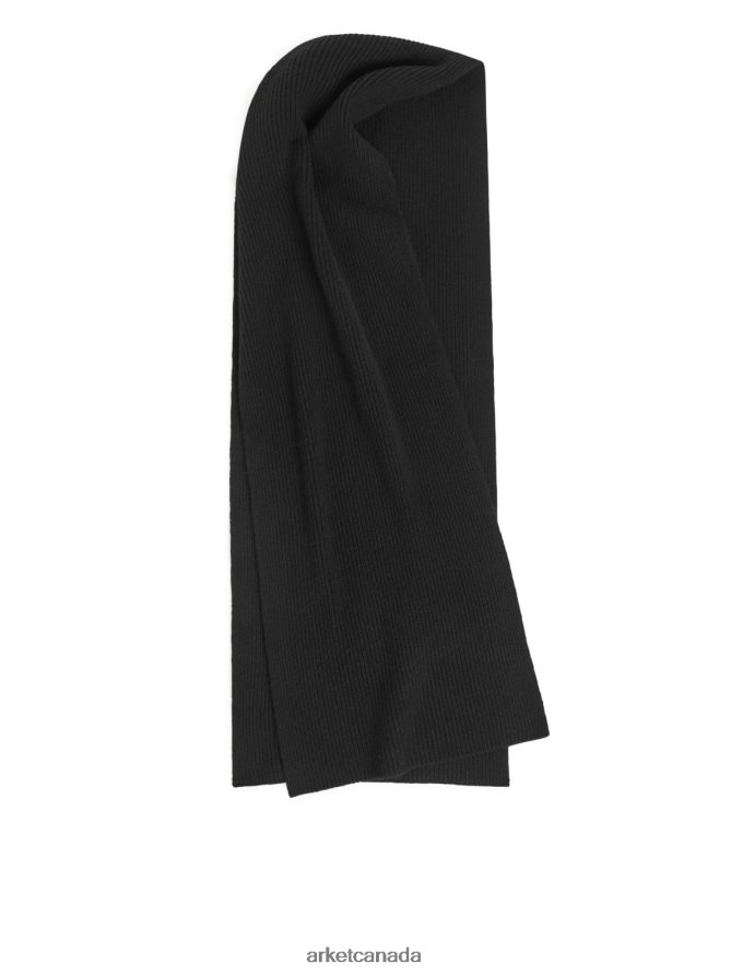 ARKET Accessories 4L826J842 Black Cashmere Blend Scarf Women
