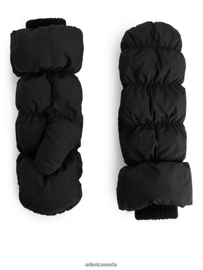 ARKET Accessories 4L826J900 Black Down Mittens Women