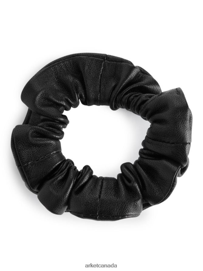 ARKET Accessories 4L826J874 Black Leather Scrunchie Women