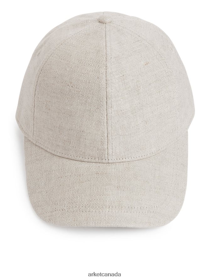 ARKET Accessories 4L826J638 Light Beige Linen Cap Women