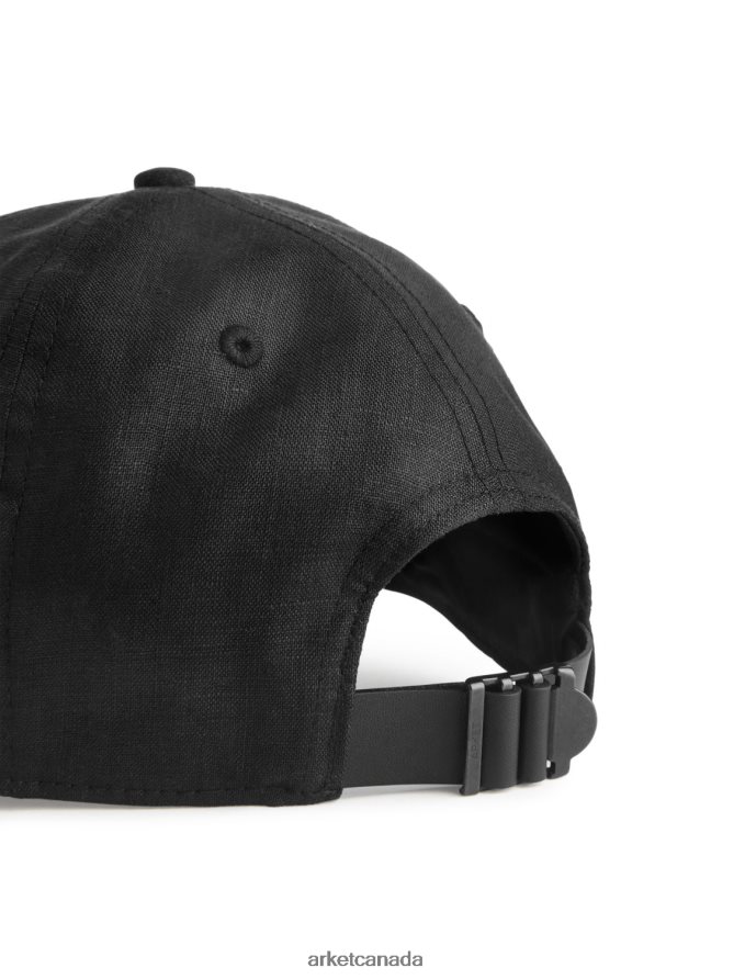 ARKET Accessories 4L826J818 Black Linen Cap Women