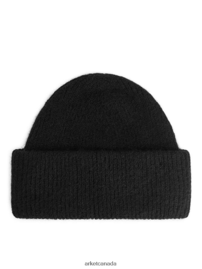 ARKET Accessories 4L826J911 Black Alpaca Merino Beanie Women