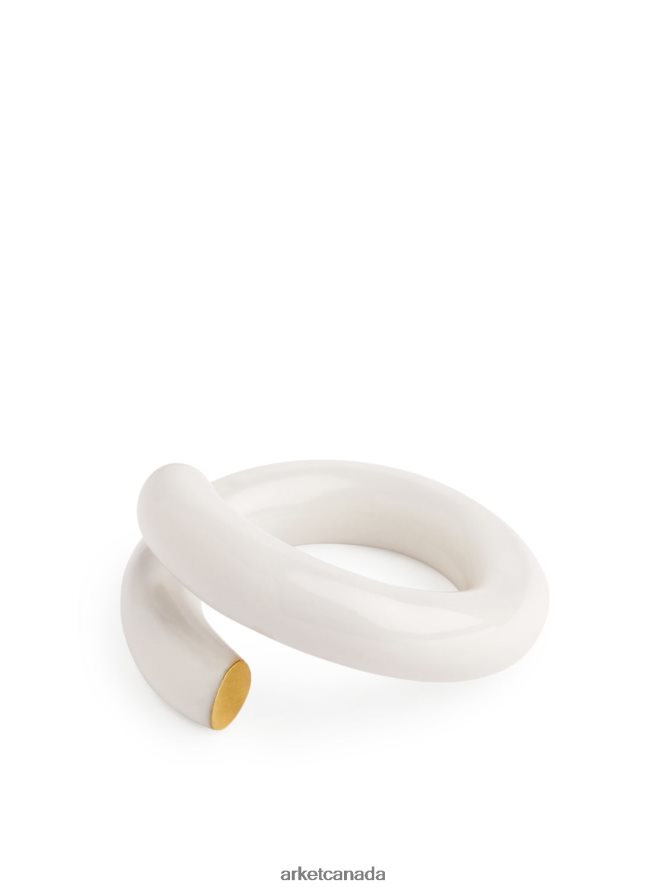 ARKET Accessories 4L826J795 White Enamel Open Ring Women