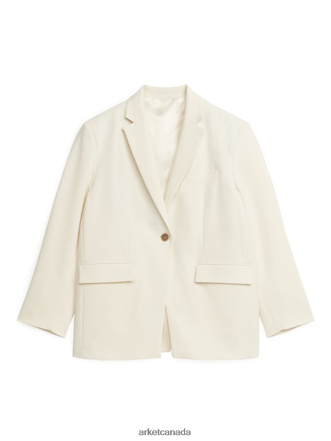 ARKET Clothing 4L826J490 White Crossover Detail Blazer Women