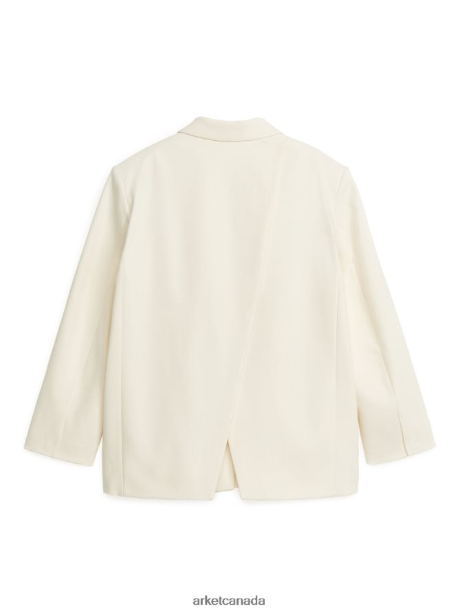 ARKET Clothing 4L826J490 White Crossover Detail Blazer Women