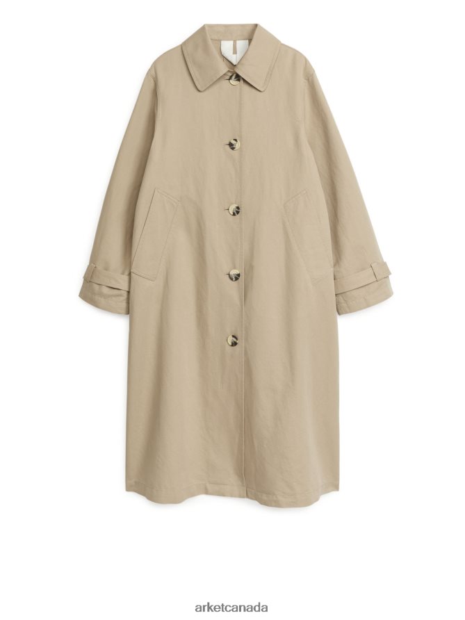 ARKET Clothing 4L826J456 Beige Cotton Linen Coat Women