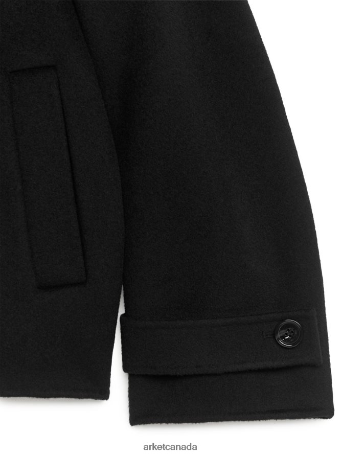 ARKET Clothing 4L826J457 Black Wool Pea Coat Women