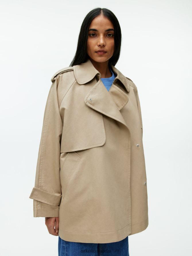 ARKET Clothing 4L826J458 Beige Short Trench Coat Women