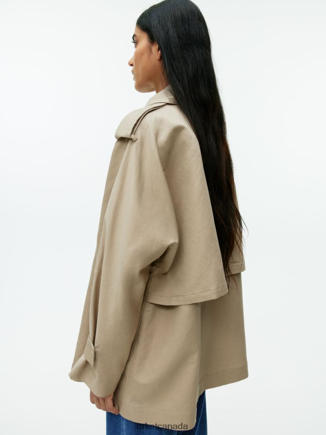 ARKET Clothing 4L826J458 Beige Short Trench Coat Women