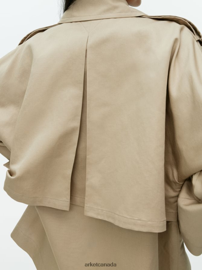 ARKET Clothing 4L826J458 Beige Short Trench Coat Women