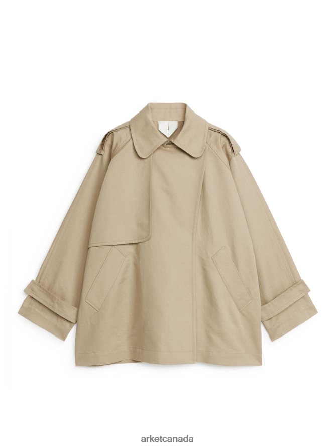 ARKET Clothing 4L826J458 Beige Short Trench Coat Women