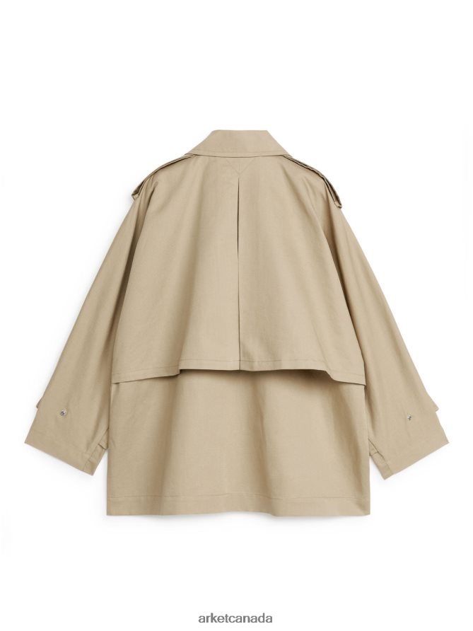 ARKET Clothing 4L826J458 Beige Short Trench Coat Women