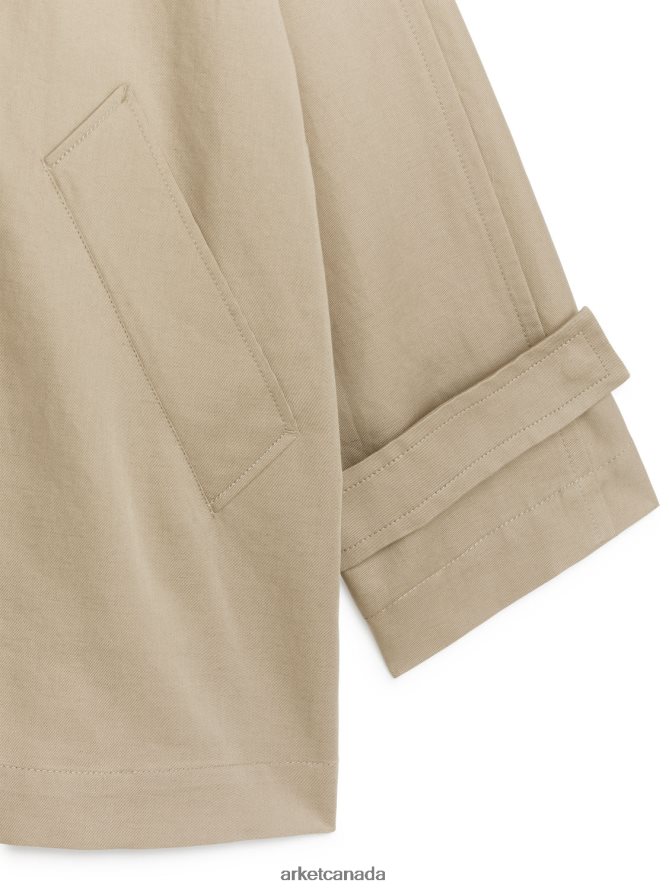 ARKET Clothing 4L826J458 Beige Short Trench Coat Women