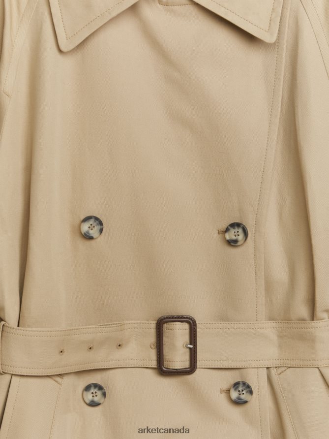ARKET Clothing 4L826J460 Beige Linen Cotton Trenchcoat Women