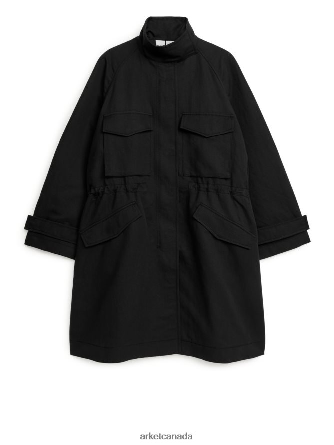 ARKET Clothing 4L826J462 Black Drawstring Jacket Women