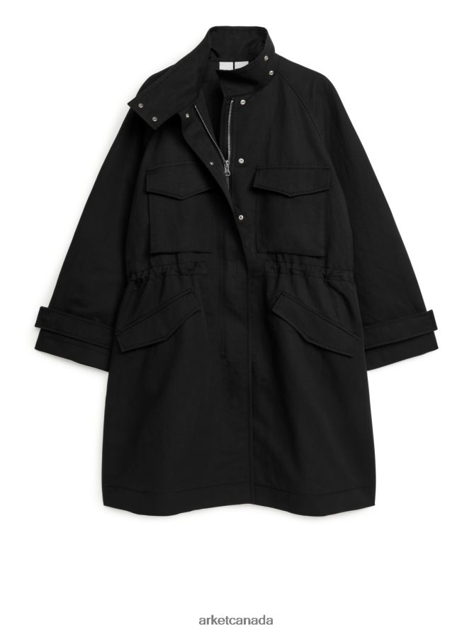 ARKET Clothing 4L826J462 Black Drawstring Jacket Women