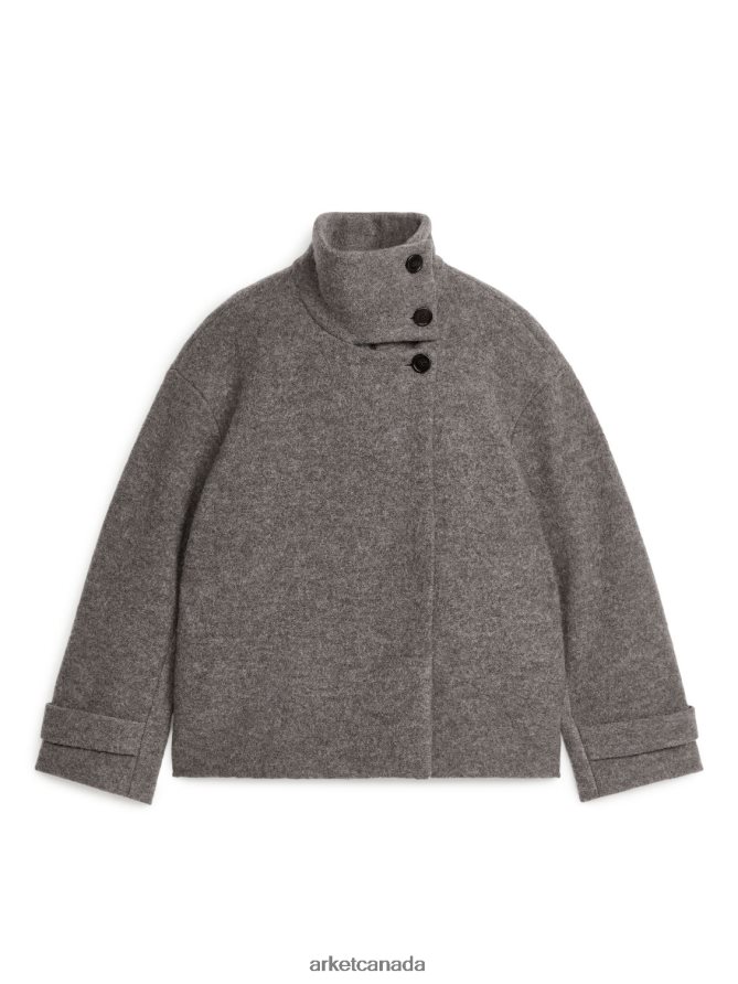 ARKET Clothing 4L826J471 Mole Boucle Wool Short Coat Women
