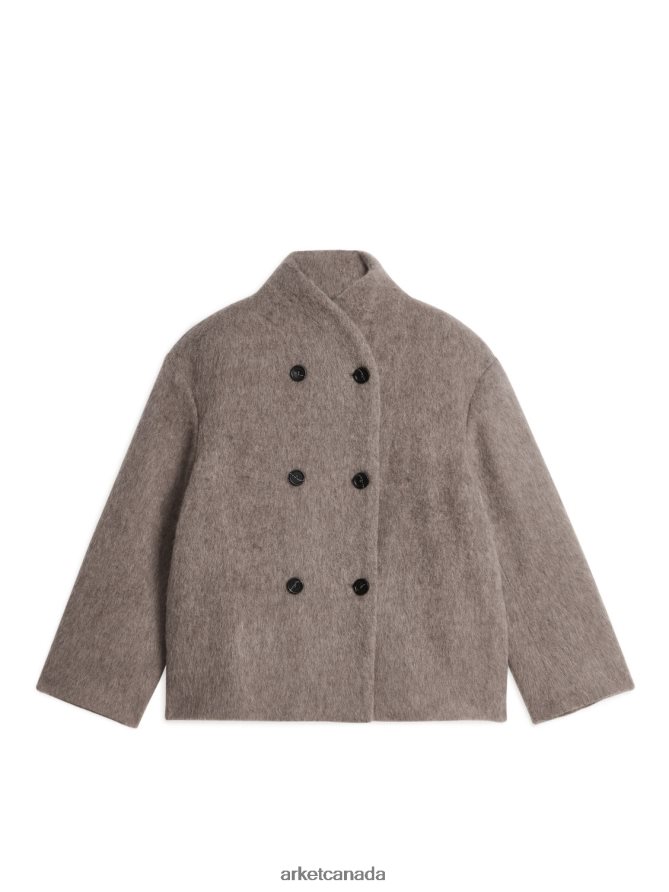 ARKET Clothing 4L826J476 Mole Brushed Wool Jacket Women