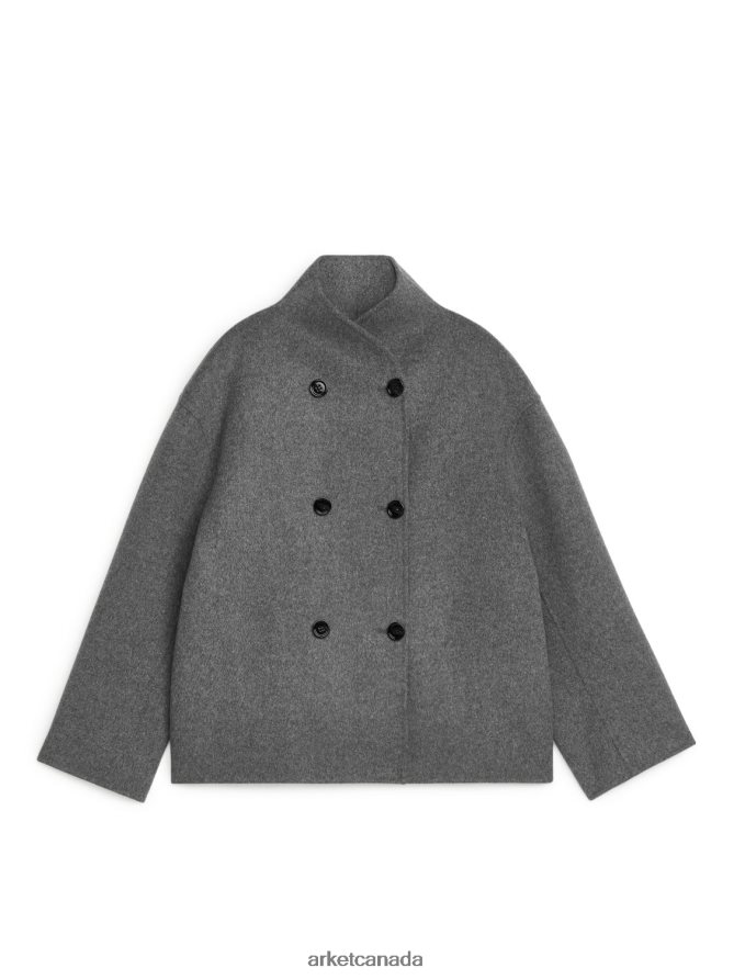 ARKET Clothing 4L826J478 Dark Grey Double-Face Wool Jacket Women