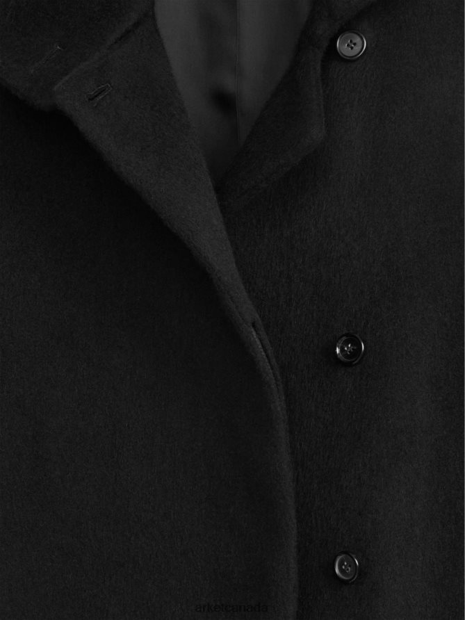 ARKET Clothing 4L826J479 Black Fuzzy Wool-Blend Jacket Women