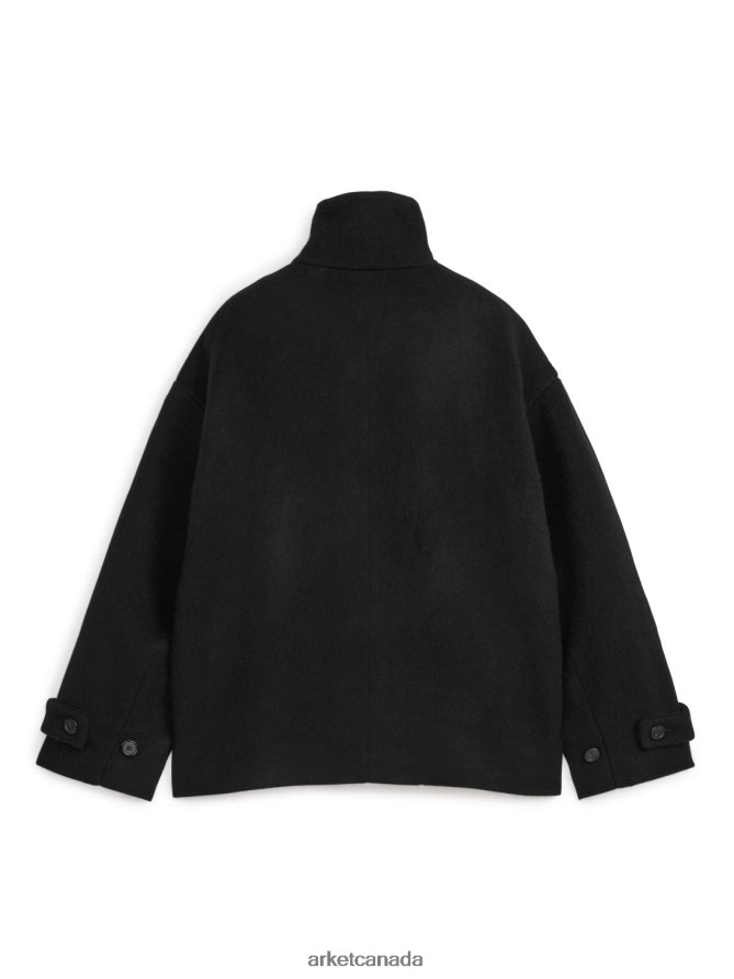 ARKET Clothing 4L826J479 Black Fuzzy Wool-Blend Jacket Women
