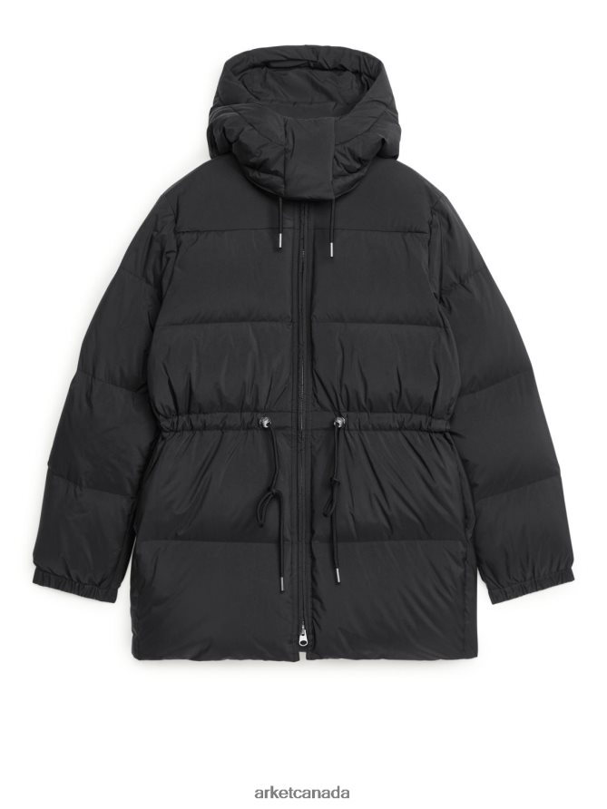 ARKET Clothing 4L826J480 Black Waisted Down Jacket Women