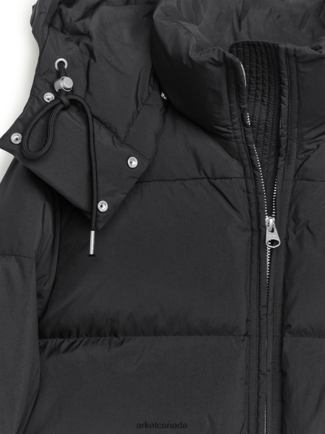 ARKET Clothing 4L826J480 Black Waisted Down Jacket Women