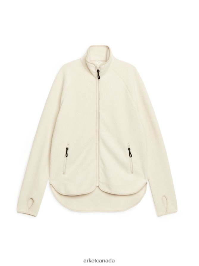 ARKET Clothing 4L826J481 Off White Fleece Zip Jacket Women
