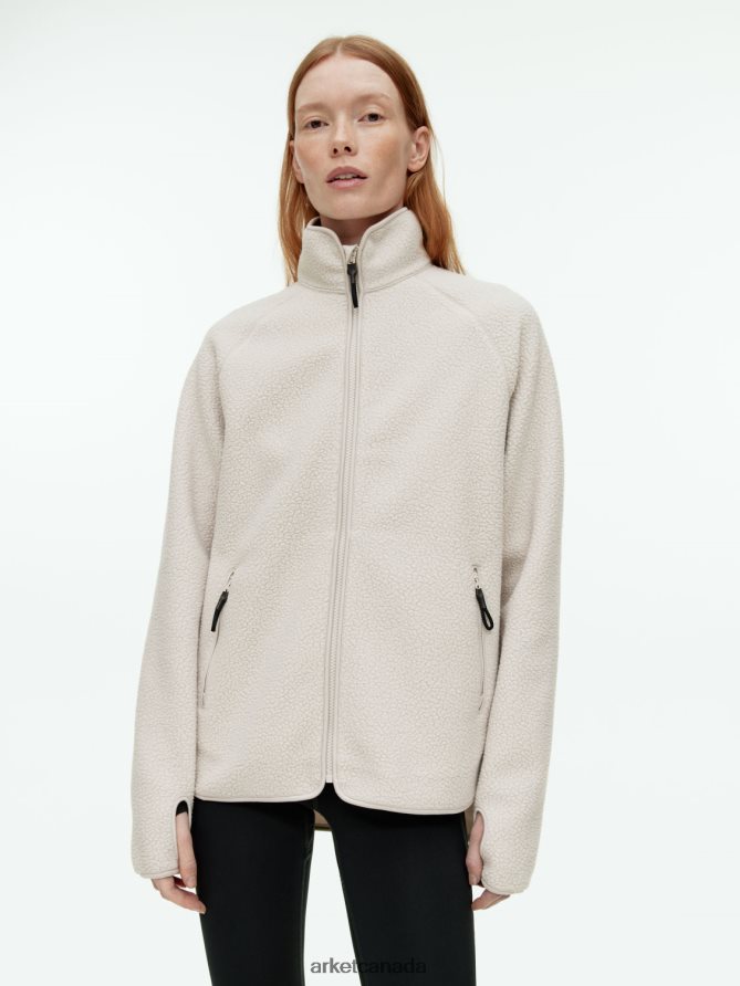 ARKET Clothing 4L826J481 Off White Fleece Zip Jacket Women