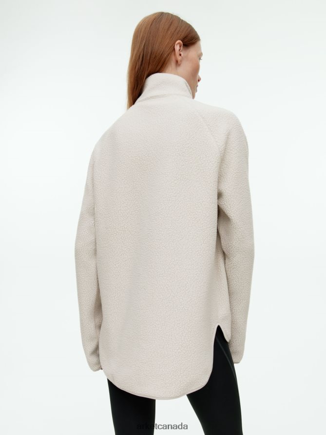 ARKET Clothing 4L826J481 Off White Fleece Zip Jacket Women