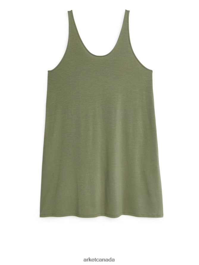ARKET Clothing 4L826J102 Green Jersey Tank Dress Women