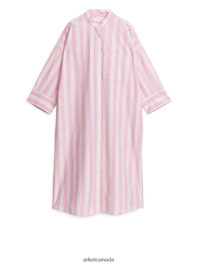 ARKET Clothing 4L826J110 White/Pink Shirt Dress Women