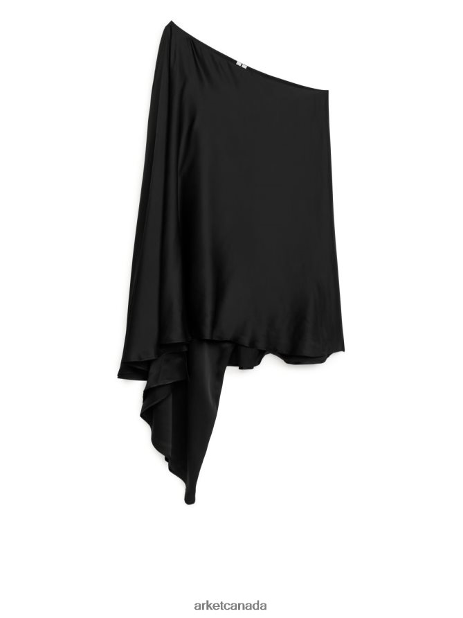 ARKET Clothing 4L826J116 Black Asymmetric Midi Dress Women