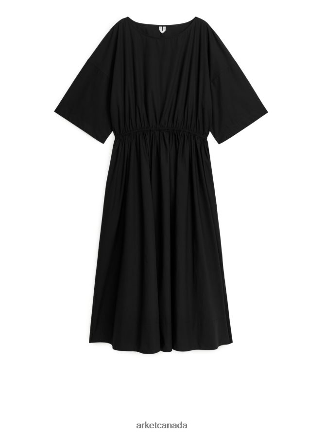 ARKET Clothing 4L826J119 Black Wide Cotton Dress Women