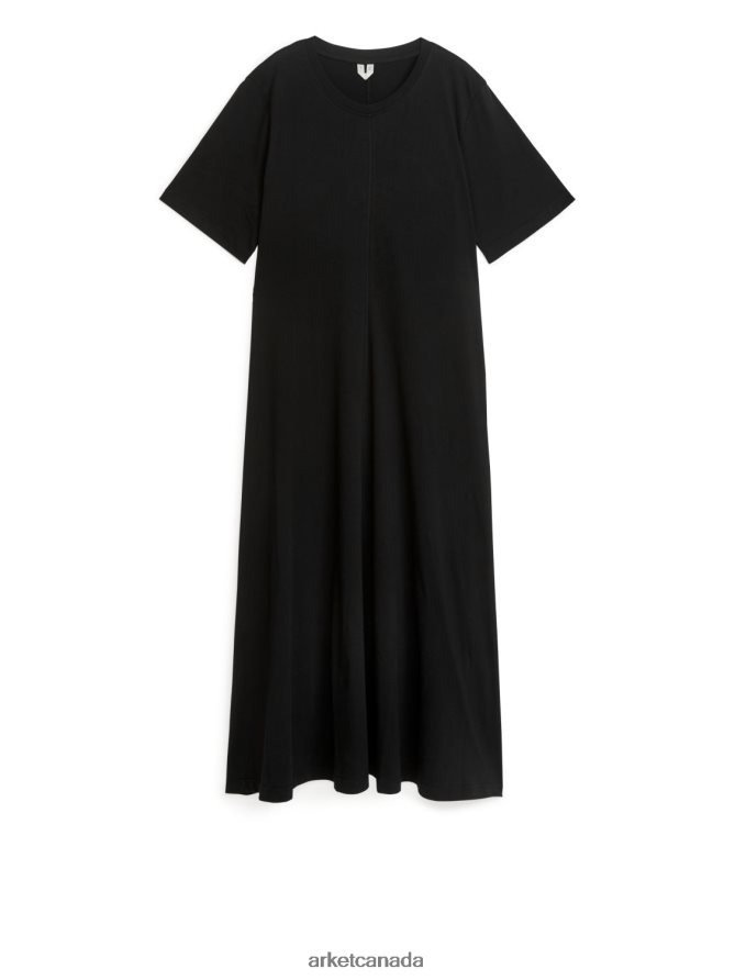 ARKET Clothing 4L826J123 Black Maxi T-Shirt Dress Women
